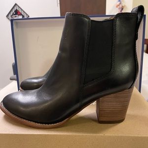 Madewell Regan Leather Boot/Bootie - Size 7, Black Leather